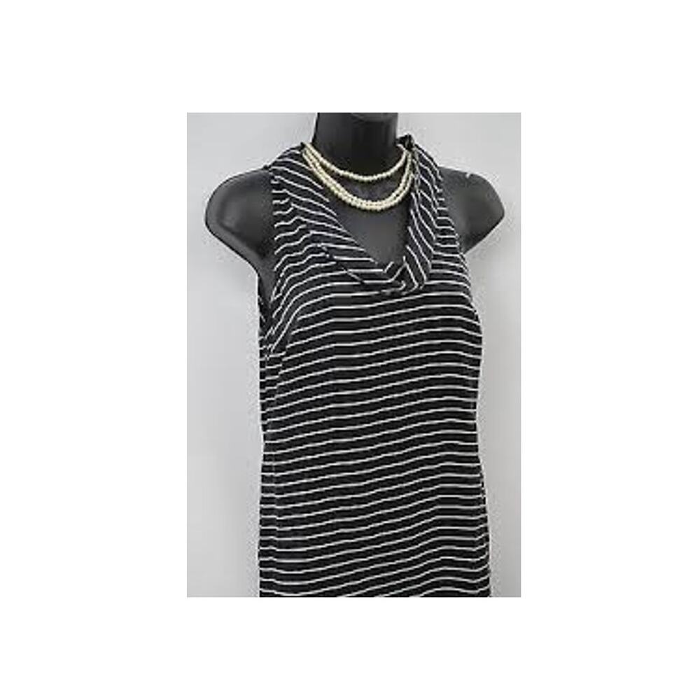 White House Black Market Silk Drape Neck Sleeveless Tank Top Blouse Women's XS